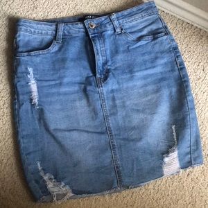 Wax Jean Skirt